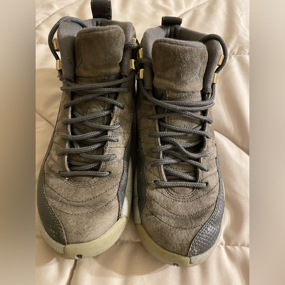 Jordan Gray and Gold Sneakers